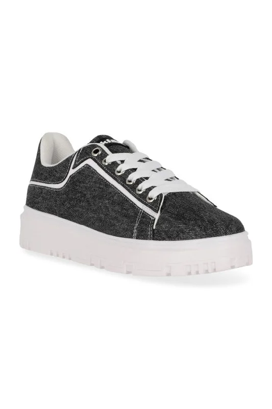 TENIS DE PISO NEGRO SINTÉTICO 02254