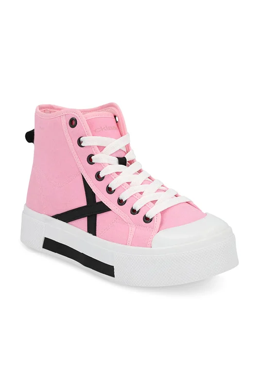Tenis abotinado rosa con cintas 04059