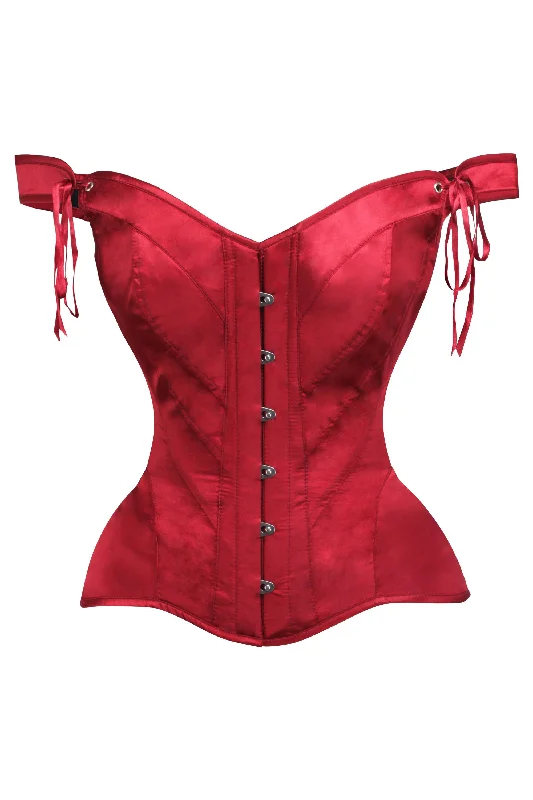 Lipstick Red Sleeved Corset