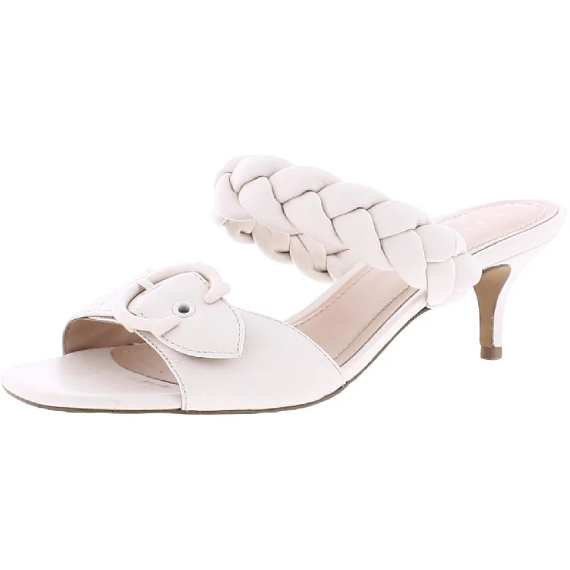 Coach Womens Mollie Leather Slip On Heel Sandals