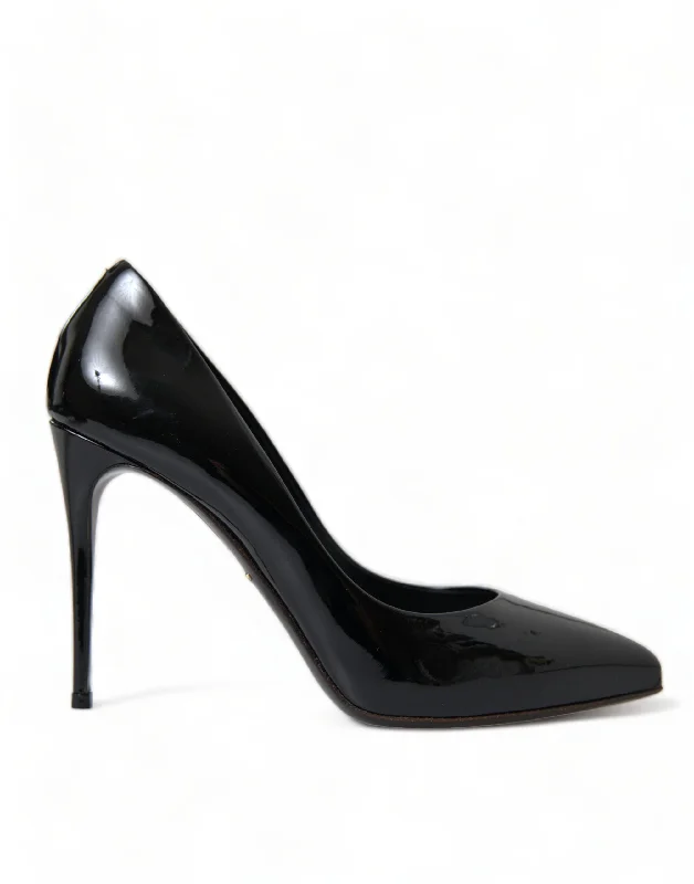 Dolce & Gabbana Elegant Black Patent Stiletto Women's Heels