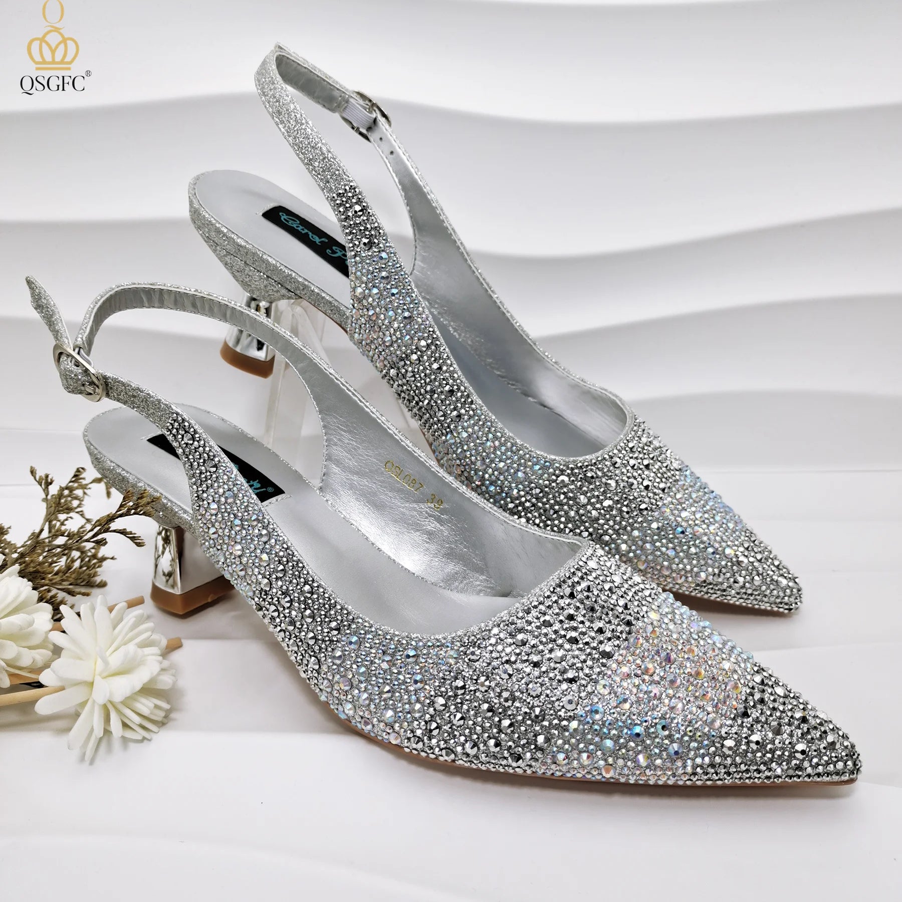 A PAIR SHOES SILVER