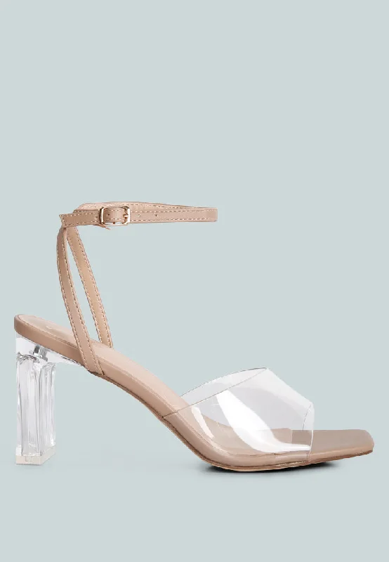 twinkle clear block heel sandal