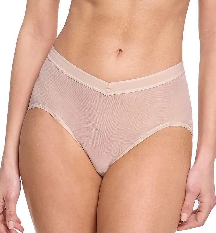 Hanky Panky Mesh High Cut French Brief (7M2444) - Chai