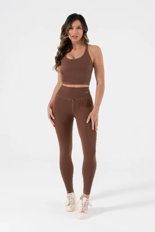 NUX Active Women's Willow Cami Sports Bra - Chocolate Brown