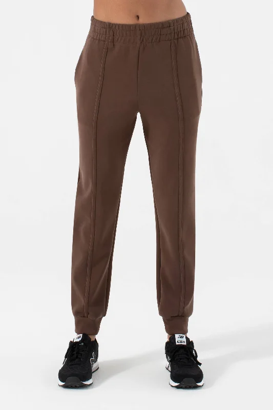 NUX Active Women's Yuki Sleek Jogger Pants - Chocolate Brown