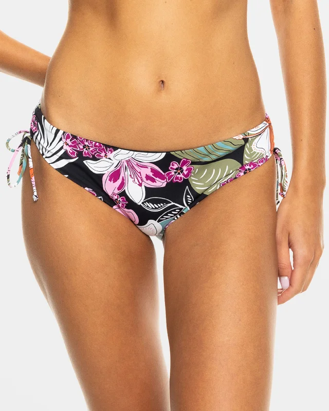 Beach Classics Hipster Ties Bikini Bottoms - Anthracite Moody Tropical Swim