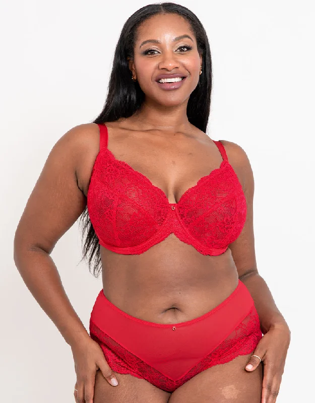 Ann Summers Sexy Lace Planet Plunge Bra Red