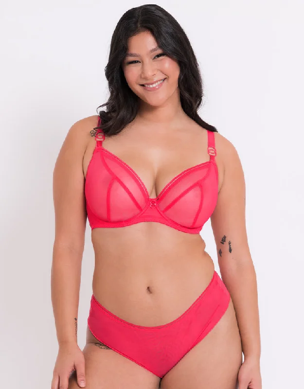 Curvy Kate Lifestyle Plunge Bra Bright Pink