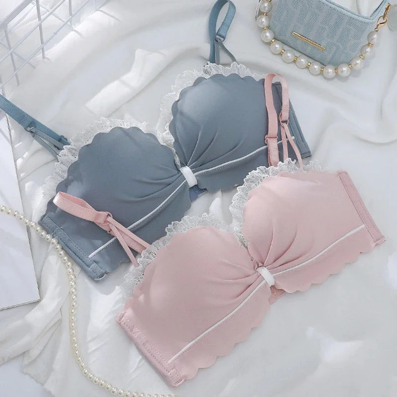 Cute Stylish Contrast Bow Style Push Padded Adjustable Straps Back Closure Bra 8881 Cute Stylish Contrast Bow Style Push Padded Adjustable Straps Back Closure Bra 8881