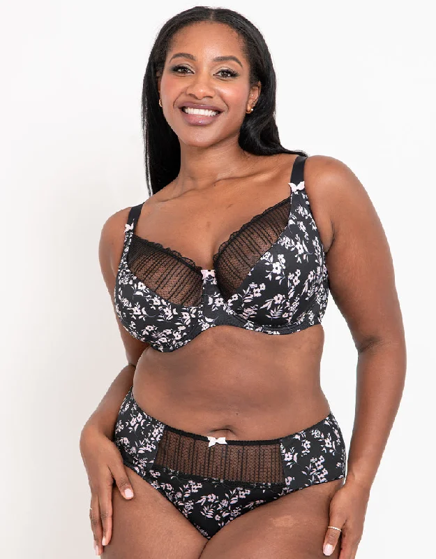 Flirtelle Riley Balcony Bra Black/Pink Print