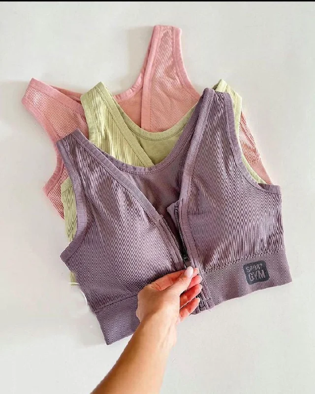 Flourish Front Open Wireless Shockproof Front Zipper Sweat-Absorbing Bra, Waistcoat Sports Bra 8857 Flourish Front Open Wireless Shockproof Front Zipper Sweat-Absorbing Bra, Waistcoat Sports Bra 8857