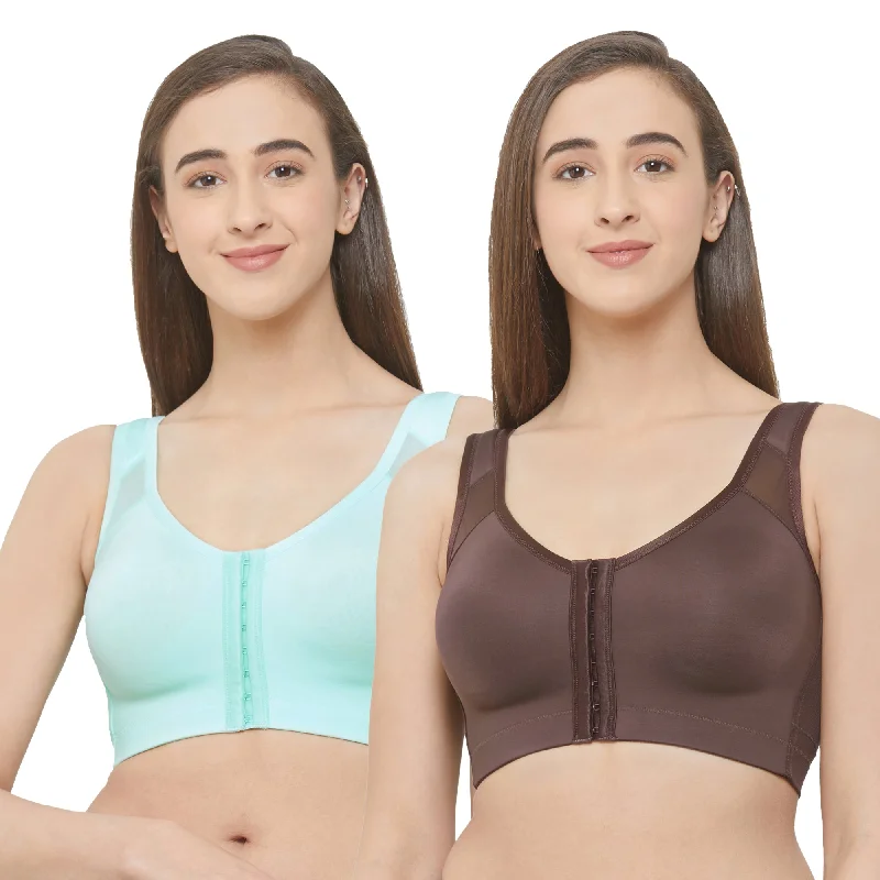 Front Closure Full Coverage Non Padded Non Wired Bra-Combo CB-334