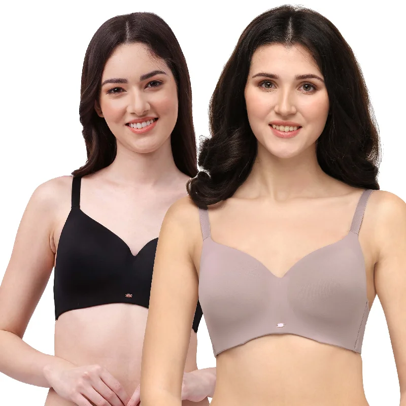 Full Coverage Padded Non Wired Ultra Soft Seamless Bra Combo CB-129