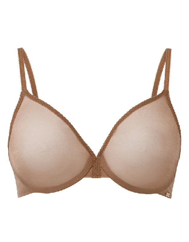 Gossard Glossies Sheer Plunge Bra Bronze