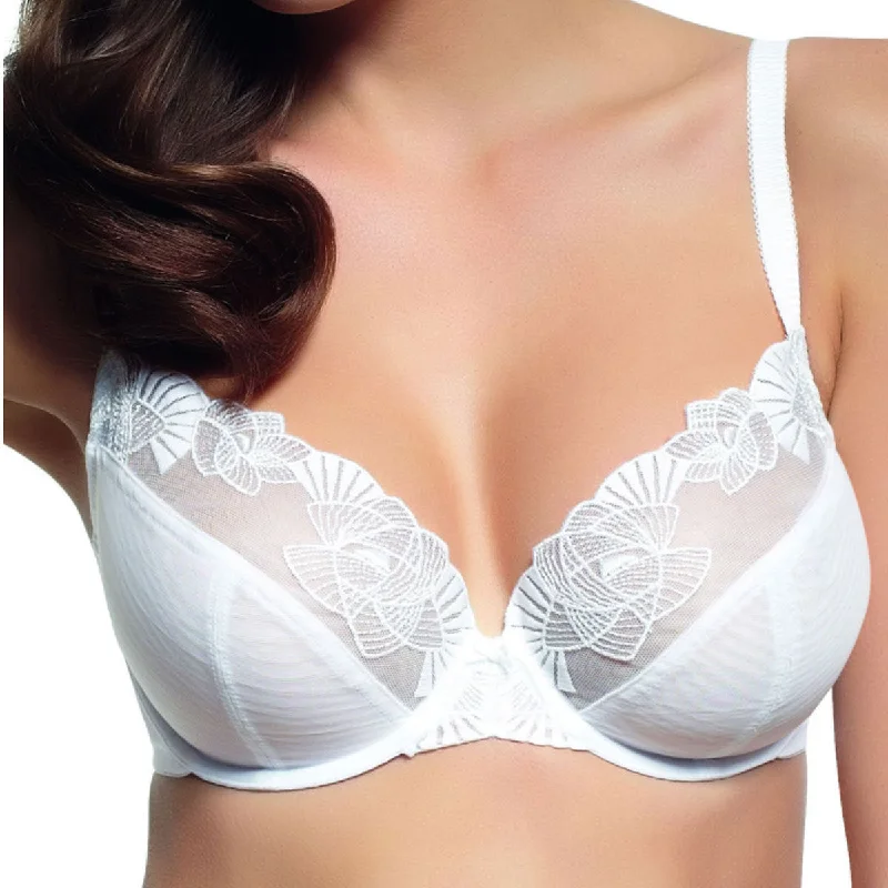 Panache Loretta Plunge Bra with Underwire, White