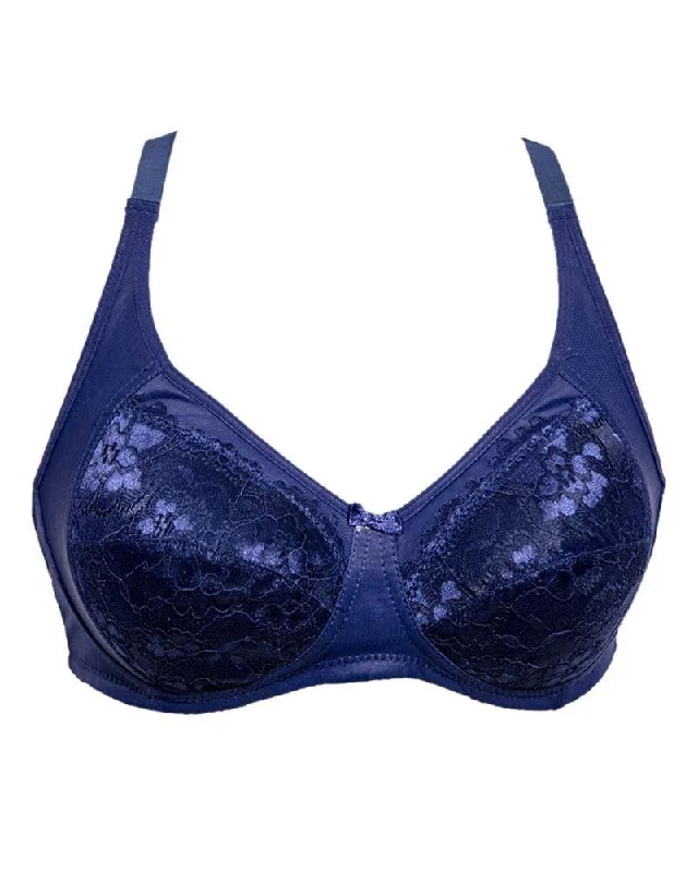 Soft Padded Comfort Net Bra SH2190 Blue - Non Padded,Non Wired - By Sister Hood