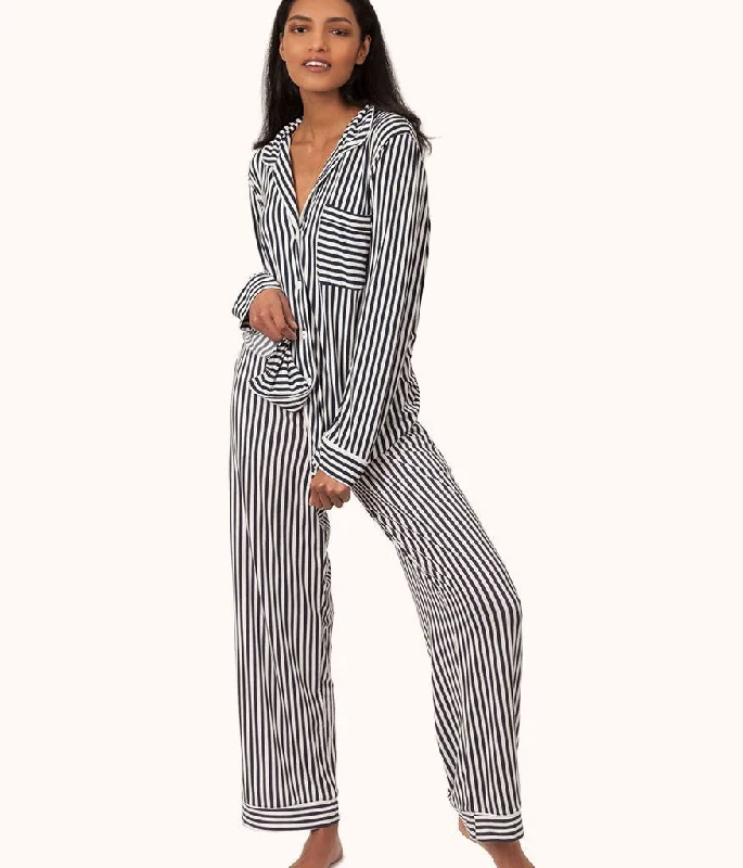 The All-Day Lounge Pant - Print: Mini Stripe Print