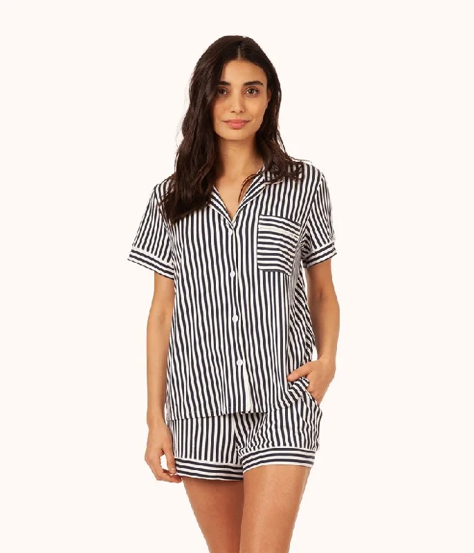 The All-Day Short Sleeve Shirt - Print: Mini Stripe Print