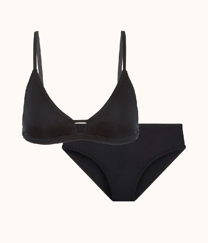 The Bralette & High Waist Swim Bundle: Jet Black