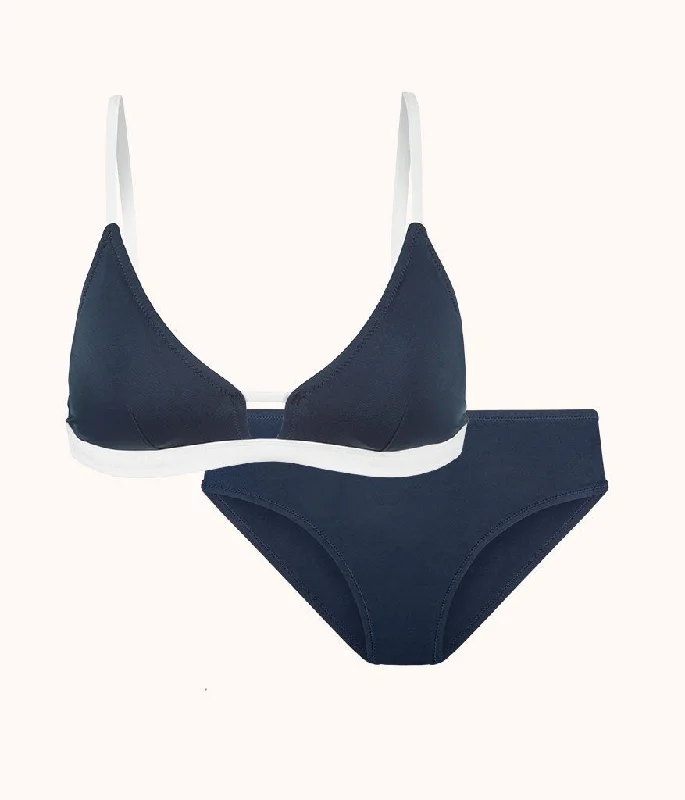 The Bralette & High Waist Swim Bundle: Navy