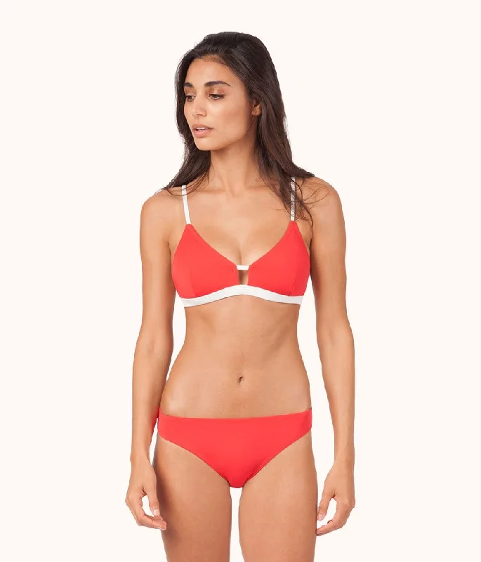 The Bralette: Tomato Red/White