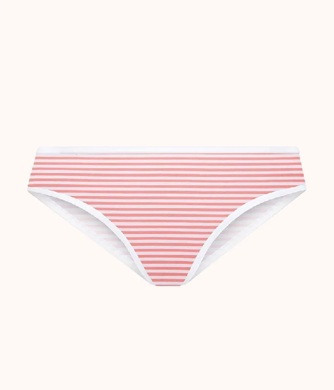 The Cotton Bikini: Coral Stripe