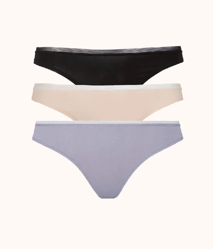 The No Show Thong Bundle: Smoke/Jet Black/Toasted Almond