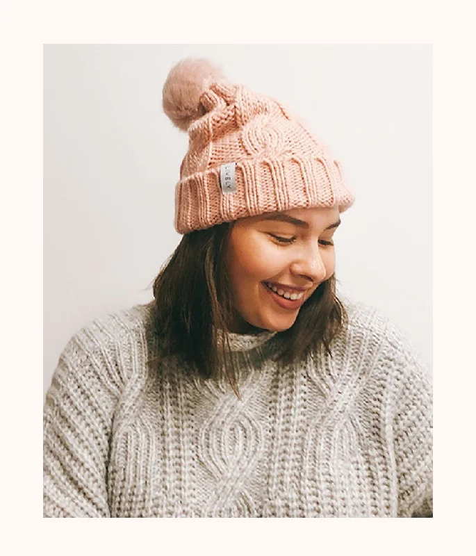 The Pom Pom Beanie: Dusty Pink