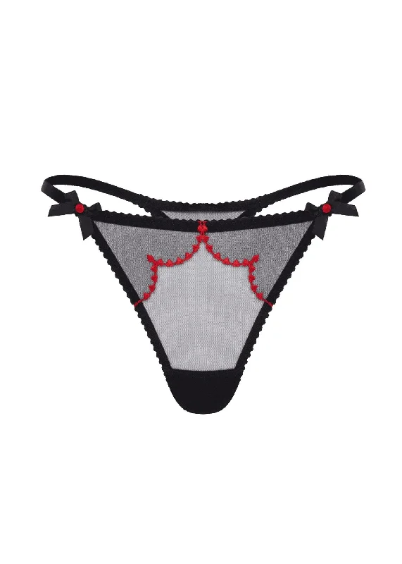 Lorna Heart Thong (Black / Red)