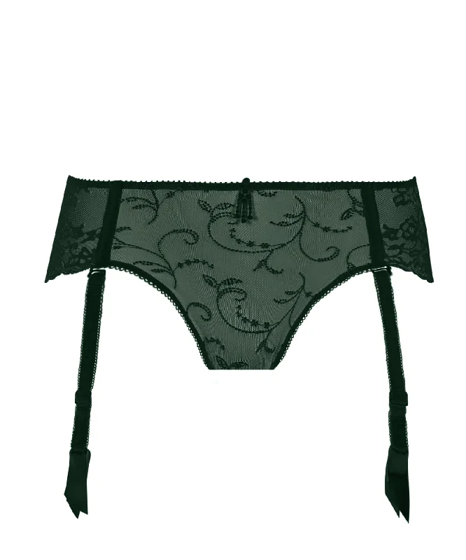 Ginger Vert Profond Tanga & Suspender