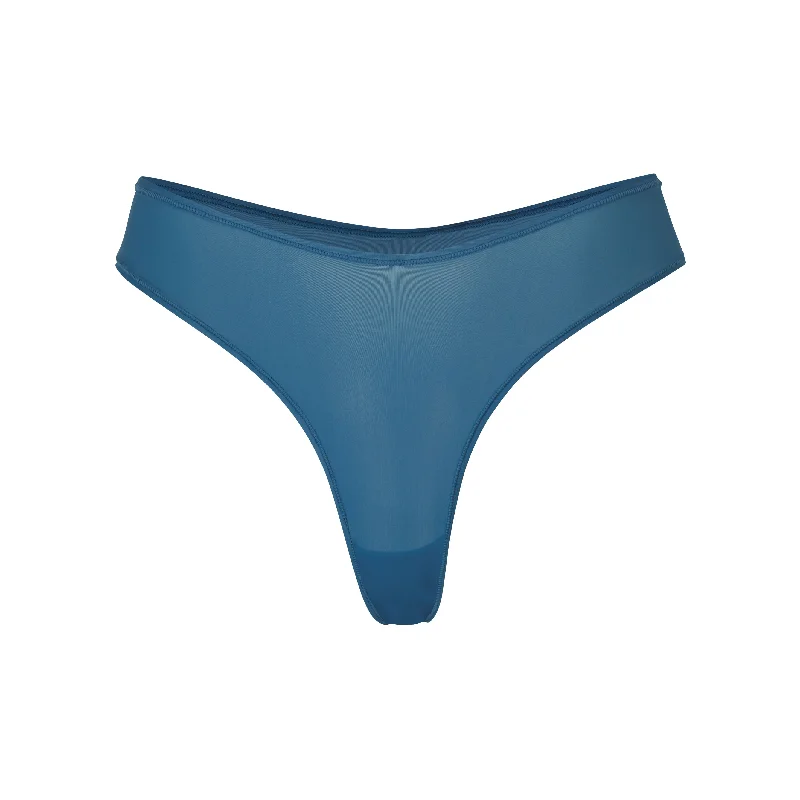 JELLY SHEER DIPPED THONG | OCEAN