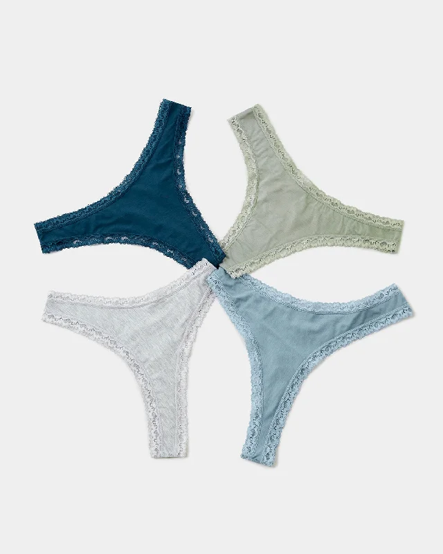 Thong Four Pack - Khaki Mix