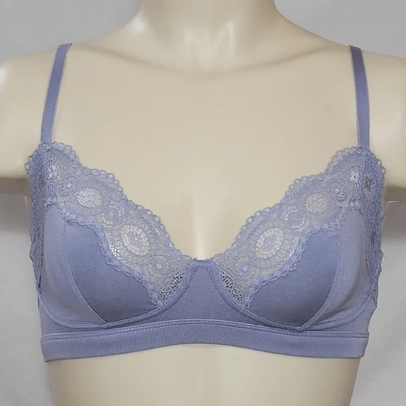 Gilligan & O'Malley Modal Lace Trim Bralette Size XS X-SMALL Misty Blue