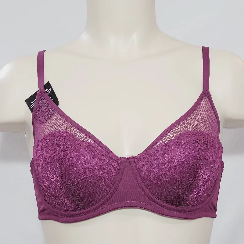 Maidenform SE9502 Self Expressions Lace Shaping Underwire Bra 36B Galactic Red Burgundy