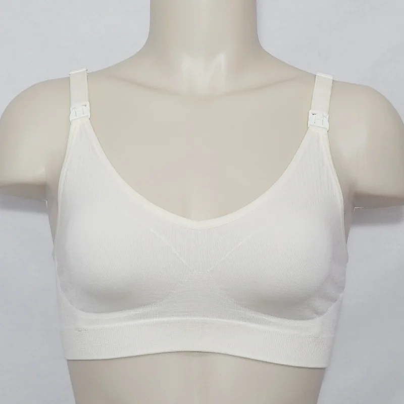 Medela Basics Collection Seamless Maternity Nursing Wire Free Bra Size LARGE Ivory NWT