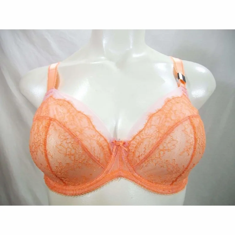 Paramour 115014 by Felina Amber Unlined Lace Full Figure UW Bra 36DDD Desert Flower Coral