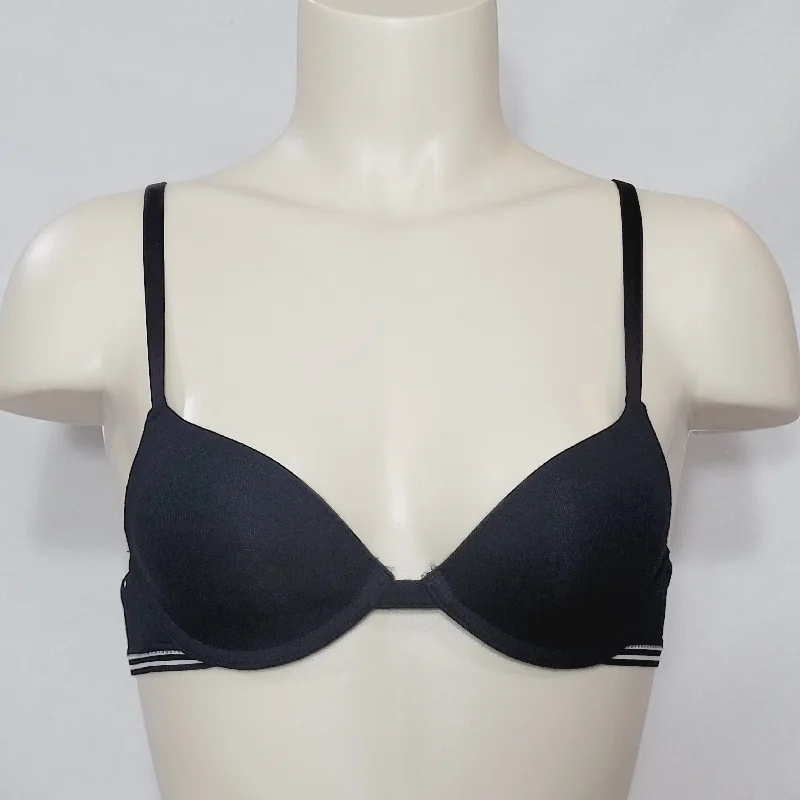 Xhilaration Cotton T-Shirt Convertible UW Bra 32A Ebony Black