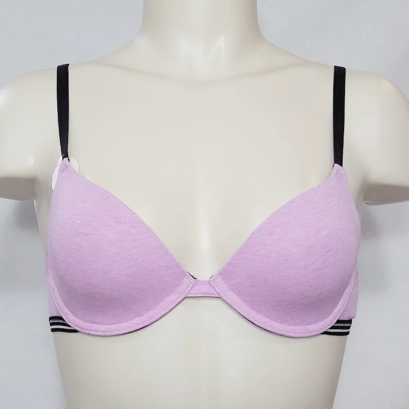 Xhilaration Perfect Cotton T-Shirt Lightly Lined Convertible Underwire Bra 32B Heather Violet