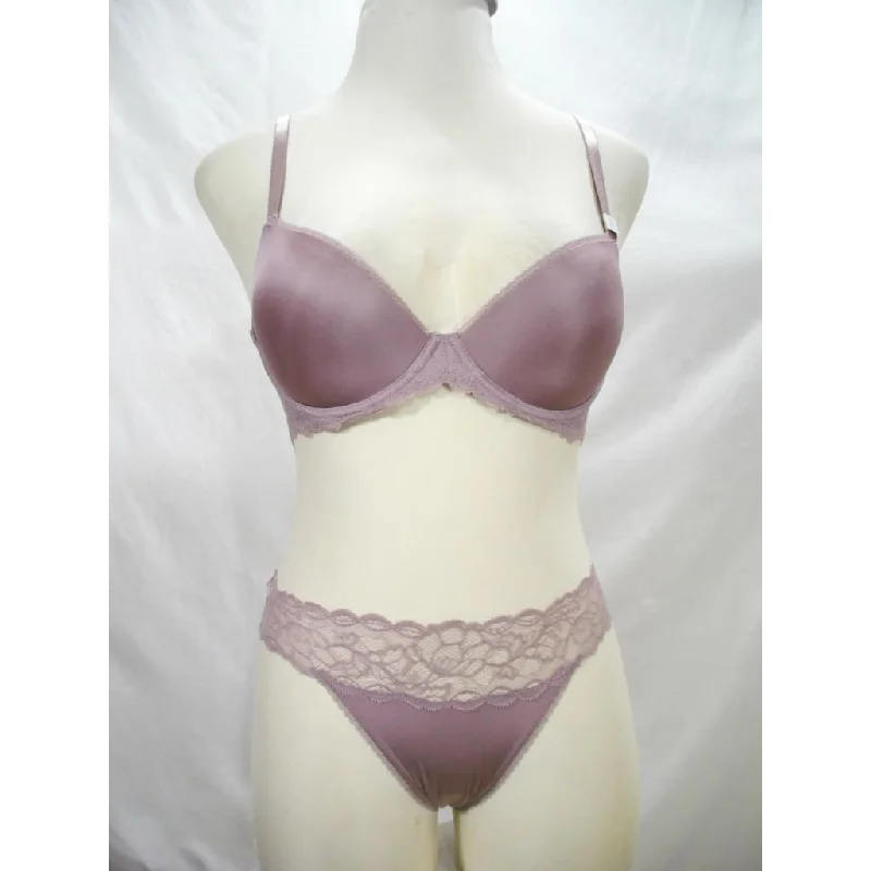 Calvin Klein QF1444 Customized Lift Push Up UW Bra 34D & Seductive Comfort Lace Bikini Set LARGE Mauve NWT Calvin Klein QF1444 Customized Lift Push Up UW Bra 34D & Seductive Comfort Lace Bikini Set LARGE Mauve NWT