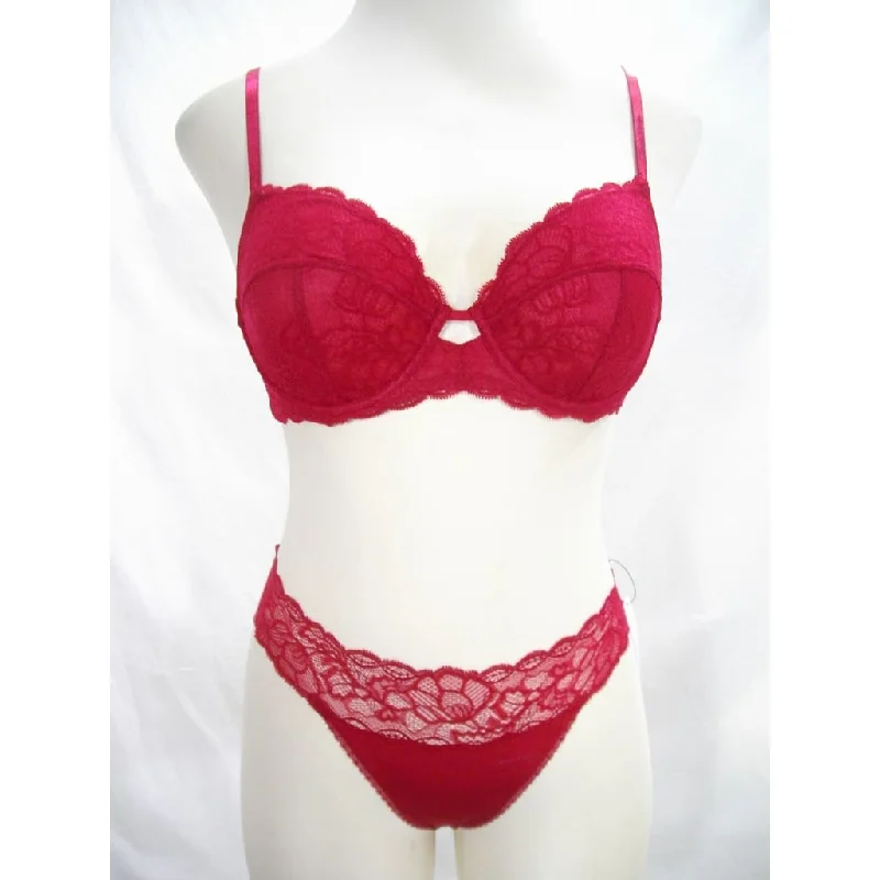 Calvin Klein QF1741 Seductive Comfort With Lace Full Coverage UW Bra 40B & QF1199 Seductive Comfort Thong LARGE Cranberry NWT Calvin Klein QF1741 Seductive Comfort With Lace Full Coverage UW Bra 40B & QF1199 Seductive Comfort Thong LARGE Cranberry NWT