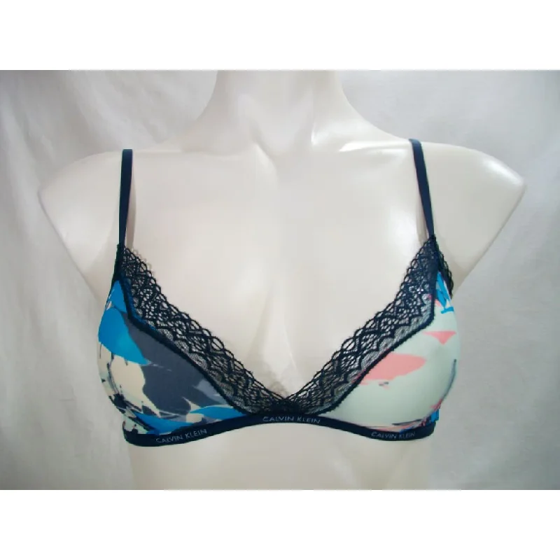 Calvin Klein QF1842 Sheer Marquisette with Lace Unlined Triangle Bra XS X-SMALL Sublime Print Calvin Klein QF1842 Sheer Marquisette with Lace Unlined Triangle Bra XS X-SMALL Sublime Print
