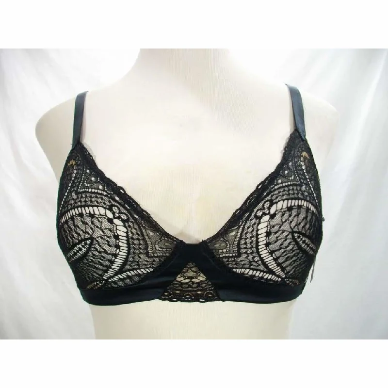 Calvin Klein QF3994 CK Black Audacious Lace & Satin Wire Free Bra Bralette XS X-SMALL Black NWT Calvin Klein QF3994 CK Black Audacious Lace & Satin Wire Free Bra Bralette XS X-SMALL Black NWT