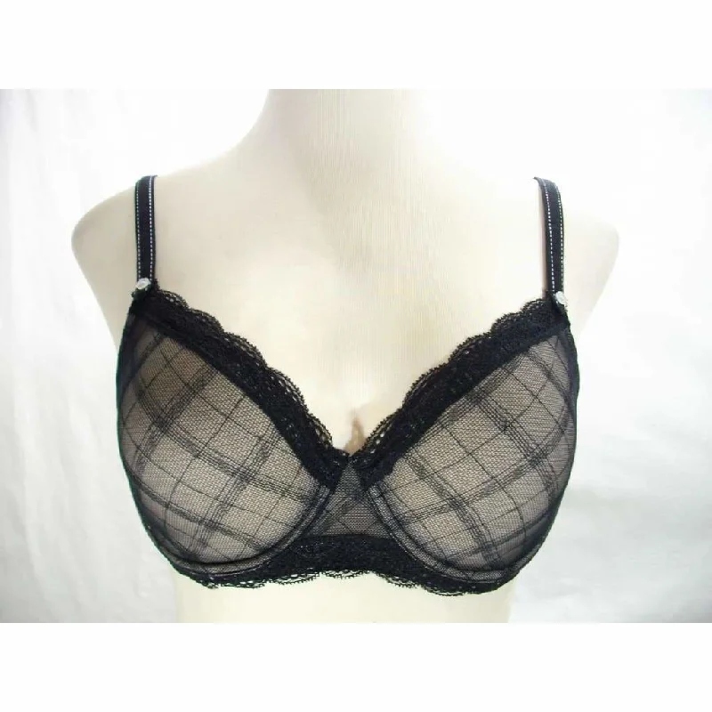 Jezebel 10027 Marni Diamond Mesh Unlined UW Bra 34C Black