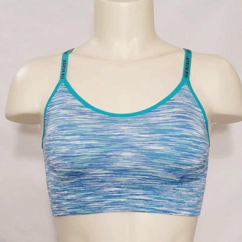 Joe Boxer Juniors' Seamless Wire Free Sports Bra SMALL Teal Space Dyed NWT
