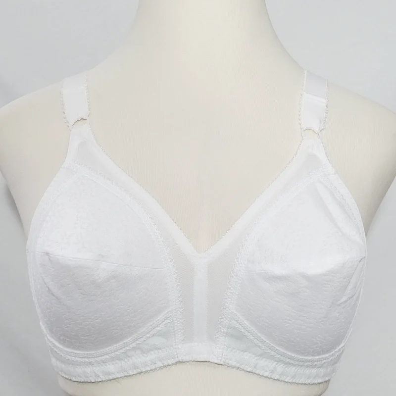 Playtex 18 Hour #20 Divided Cup Lace Wire Free Bra 42B White NEW WITH TAGS