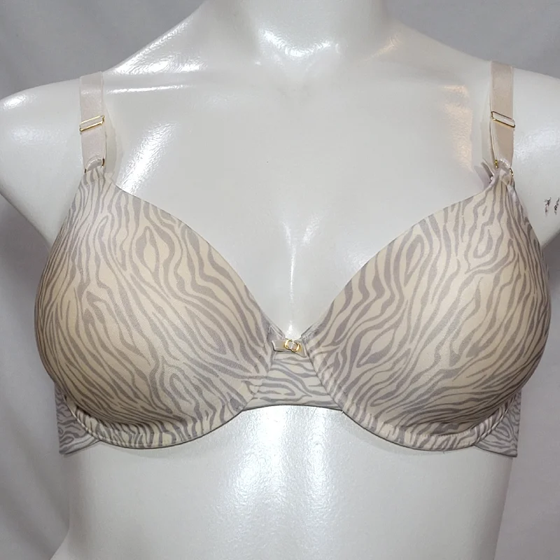 Vanity Fair 75345 Beauty Back Full Coverage UW Bra 36D Gray Zebra NWT