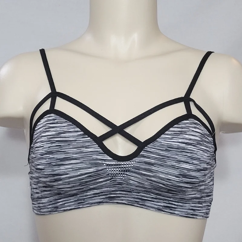 Xhilaration Wire Free Cut-Out Strappy Bralette Size XS X-SMALL Black Multi