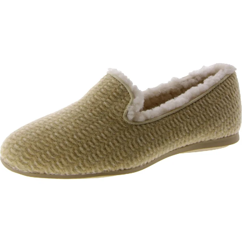 Anne Klein Womens Edith Faux Fur Lined Slip On Loafer Slippers