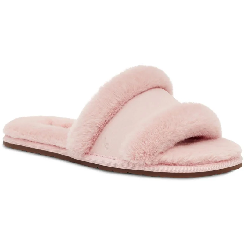 Koolaburra Womens W Milo Peep Flat Slip On Slide Slippers